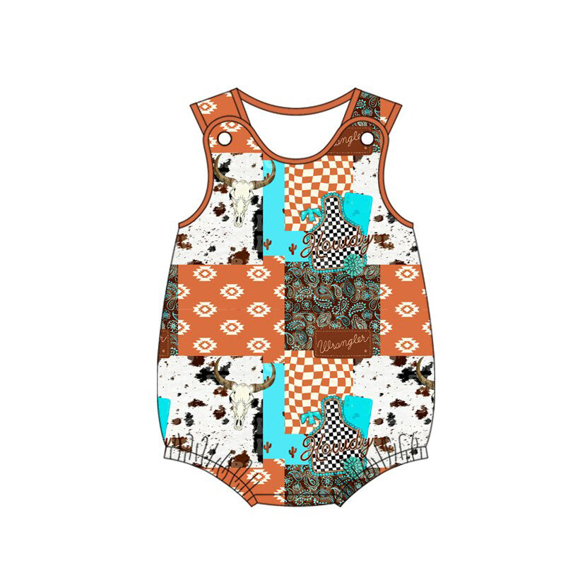 (Pre Order) No moq pre-order baby boy clothes geometric vest romper-25.12.6