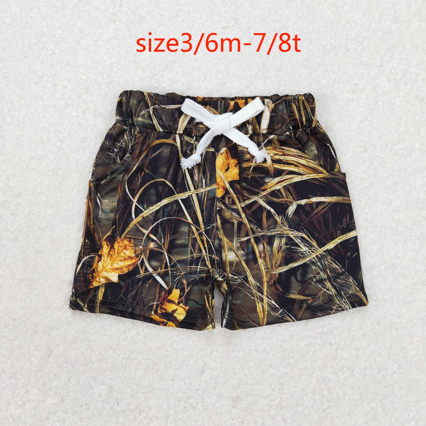 RTS NO MOQ(In Stock) branches and leaves camouflage shorts
