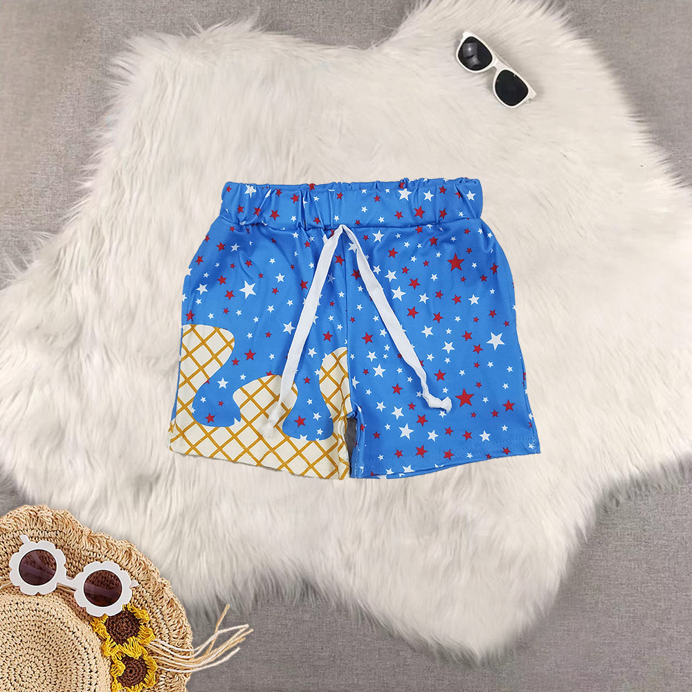 RTS NO MOQ Sibling Baby girls clothes boy clothes Summer ice cream team yoga Shorts