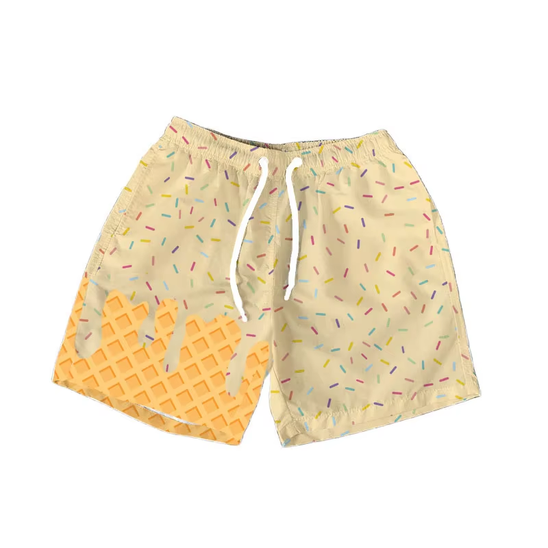 NO MOQ SS0627 pre-order baby girl clothes team beige summer shorts-2025.6.9