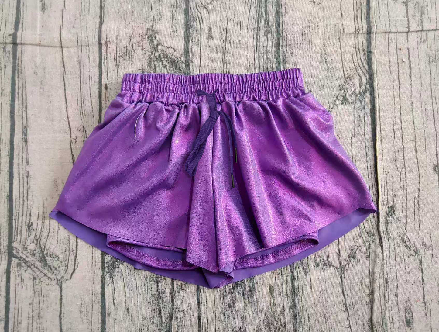 (Pre Order) No moq SS0686 pre-order baby girl clothes purple ruffle summer shorts-2025.11.15
