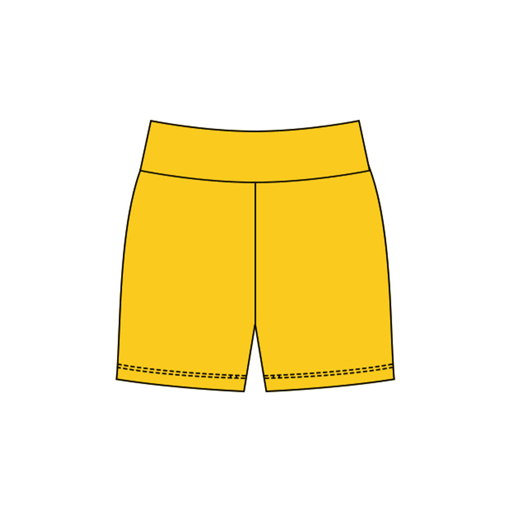 (Pre Order) No moq SS0722 pre-order baby girl clothes yoga yellow summer shorts-2025.10.23