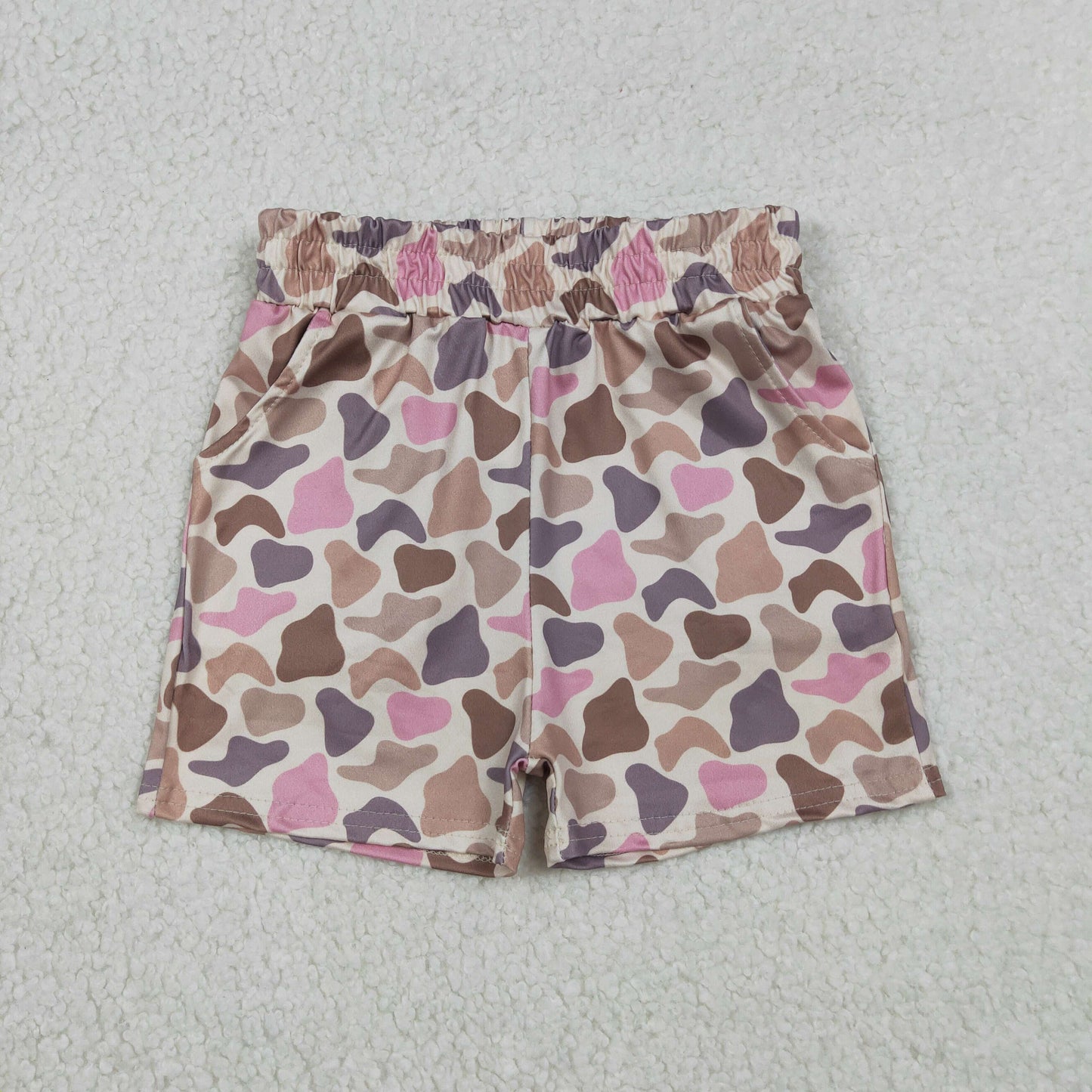 RTS NO MOQ(In Stock) Pink-Brown Camouflage Shorts