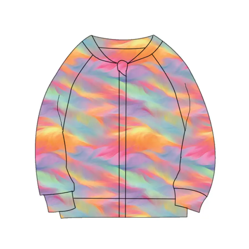 Custom moq 3 eta 7/8week moq 5 eta /4/5week Pink and purple tie-dye long-sleeved zip-up jacket