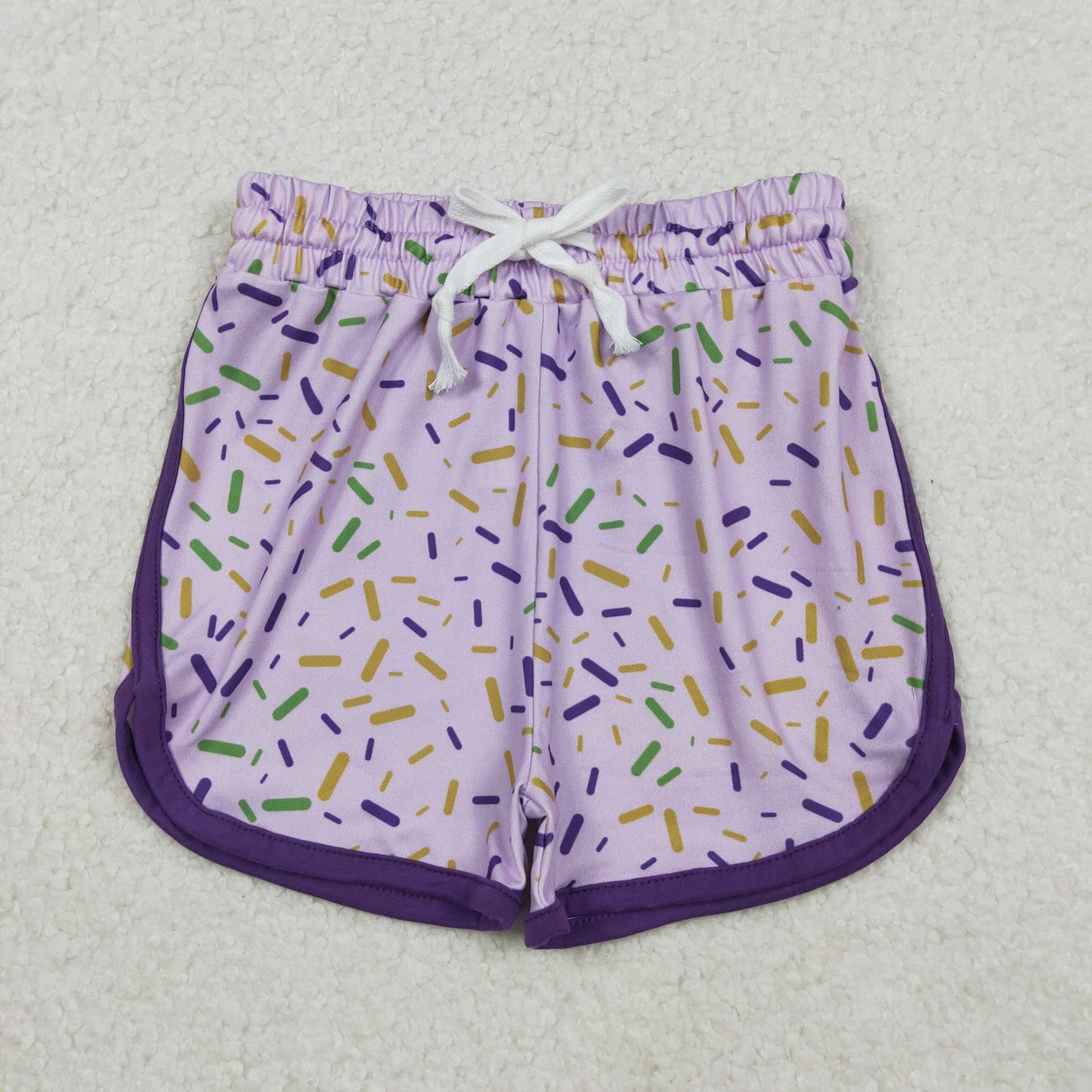 RTS NO MOQ(In Stock) SS0656 Girls' Waffle Ice Cream Light Purple Shorts