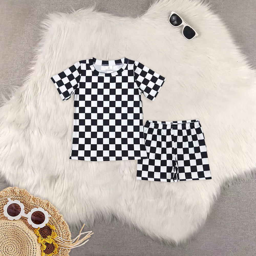 RTS NO MOQ Adult Girls Short Sleeve Shorts Pajama Set & kids shorts sets