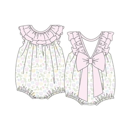PRE ORDER Deadline August 16close custom no moq baby kids kids clothing Summer pink bow flowers