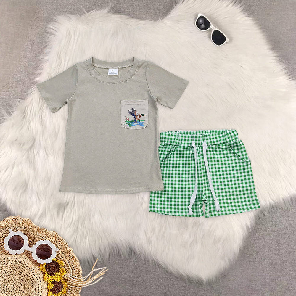 RTS NO MOQ boy clothes camouflage short-sleeved shorts suit & short-sleeved sets