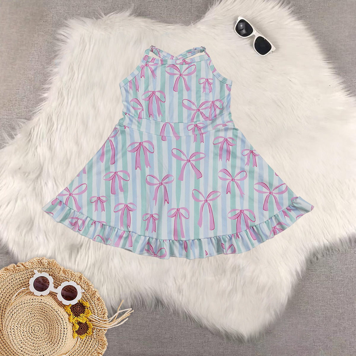 RTS NO MOQ baby girl clothes yoga floral suspender skirt sets