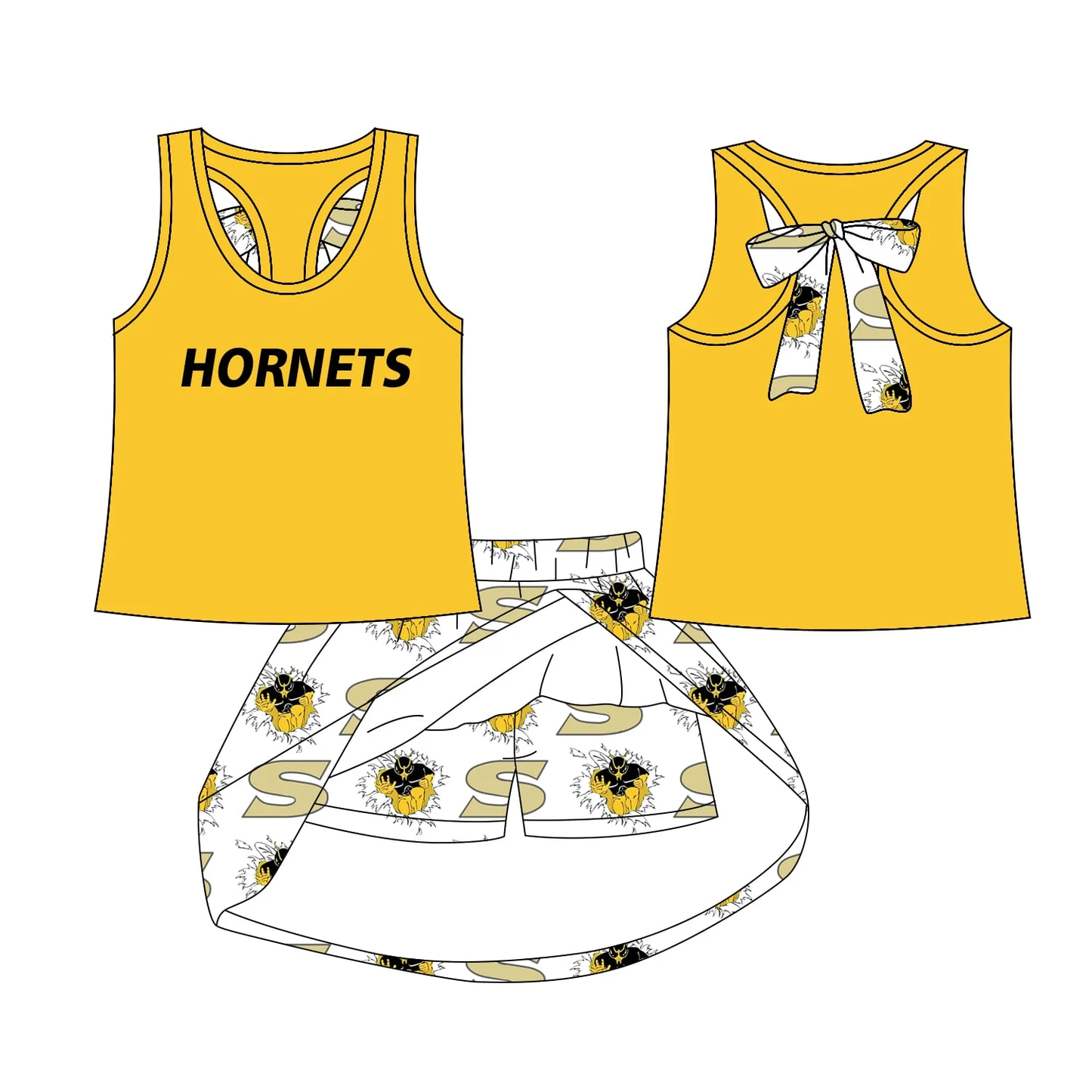 Deadline: May 19 Custom no moq Yellow Bees Short Sleeve Shorts Set