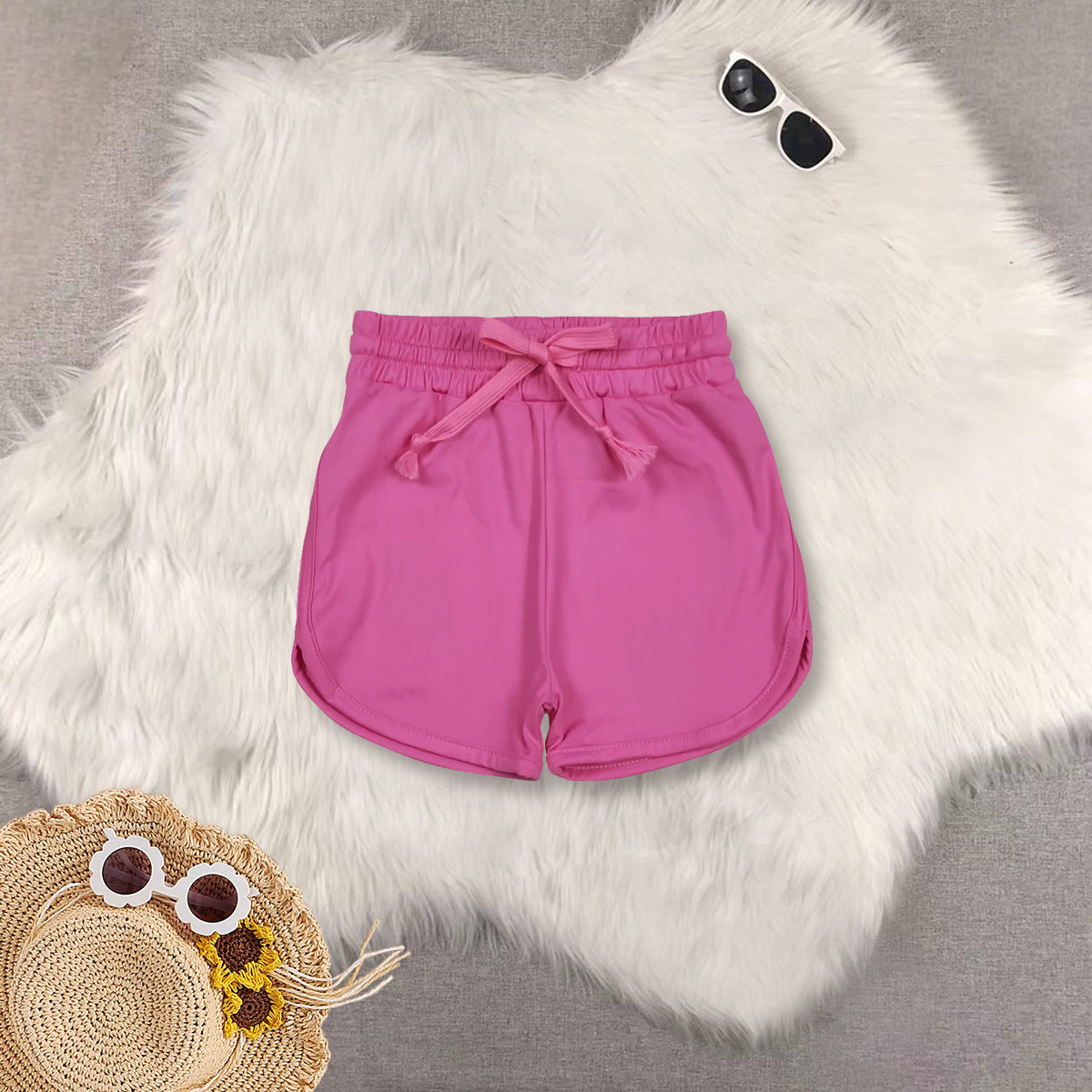 RTS NO MOQ baby girls clothes yoga short sleeve sets and top and shorts