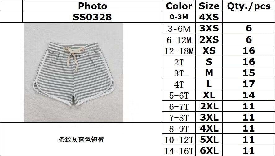 SS0328 Striped gray blue shorts