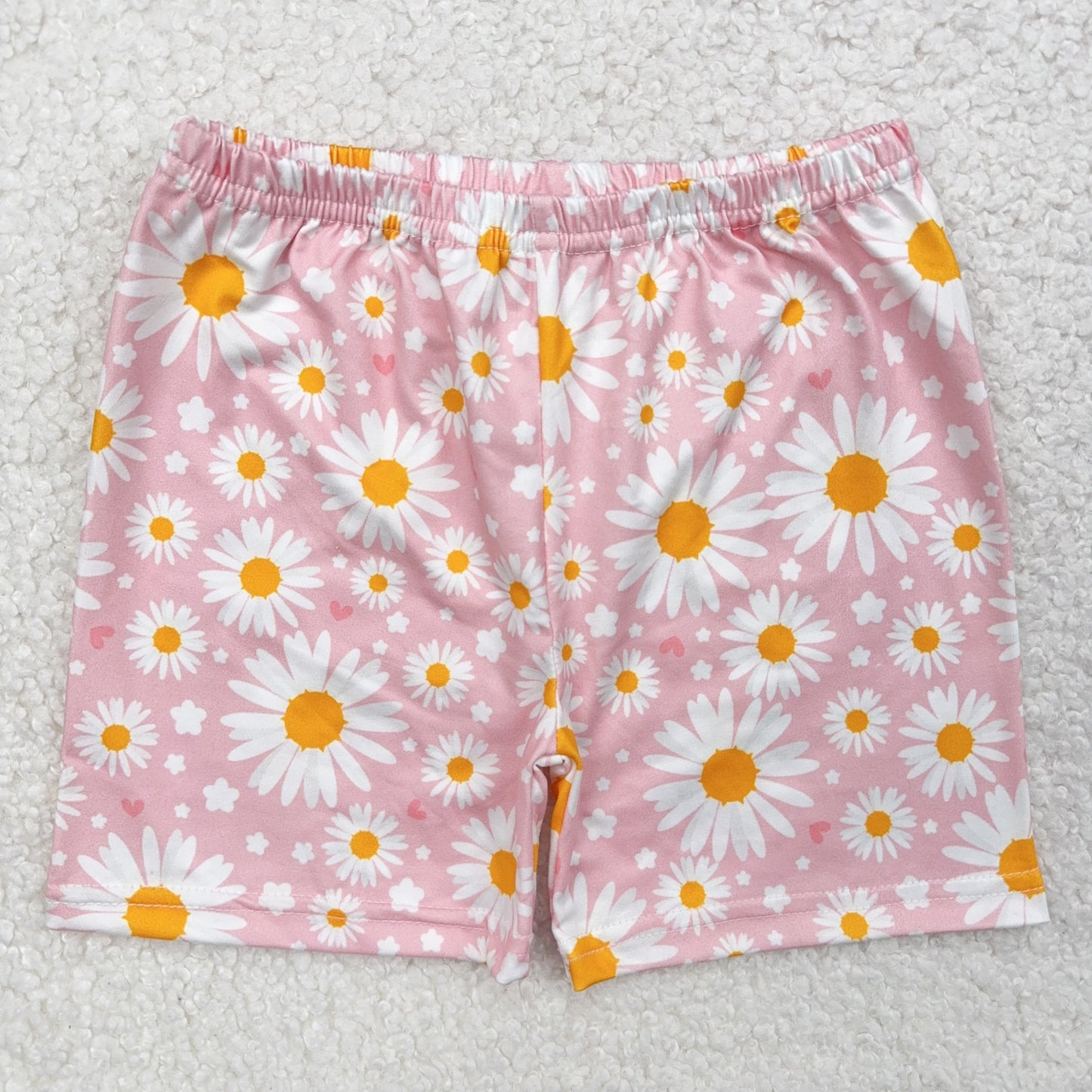 RTS SALES NO MOQ白色小雏菊星星粉色短裤White Daisy Star Pink Shorts