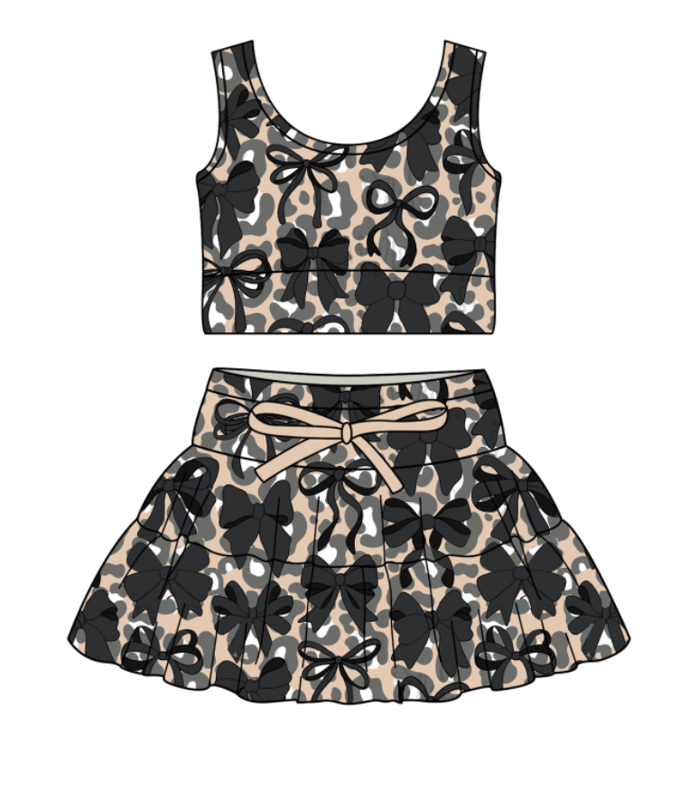 Custom moq 5 mix size milk silk baby girl clothes summer bow sleeveless skirts sets