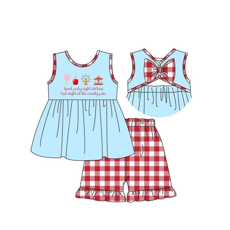 PRE ORDER Deadline August 28 close custom no moq baby kids kids clothing Girls short-sleeved shorts suit