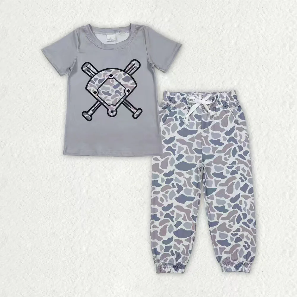RTS NO MOQ Sibling Baby boy clothes camouflage short-sleeved pants sets