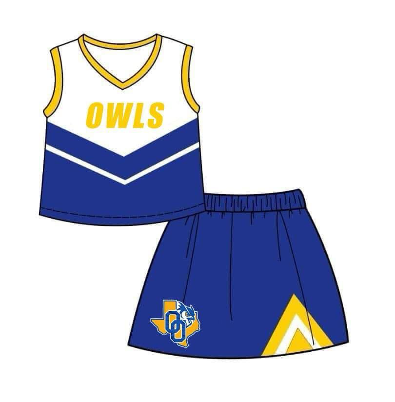 PRE ORDER Deadline August 16close custom no moq baby kids kids clothing blue cheer sets