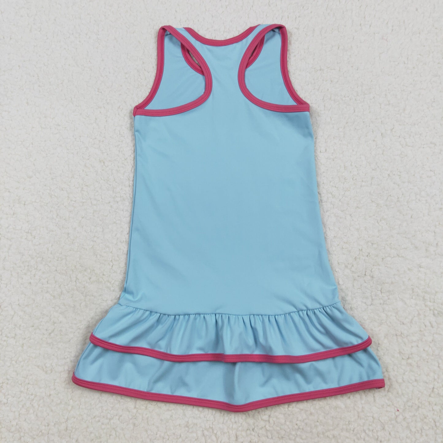 RTS NO MOQ(In Stock) GSD2631 solid light blue yoga sleeveless dress