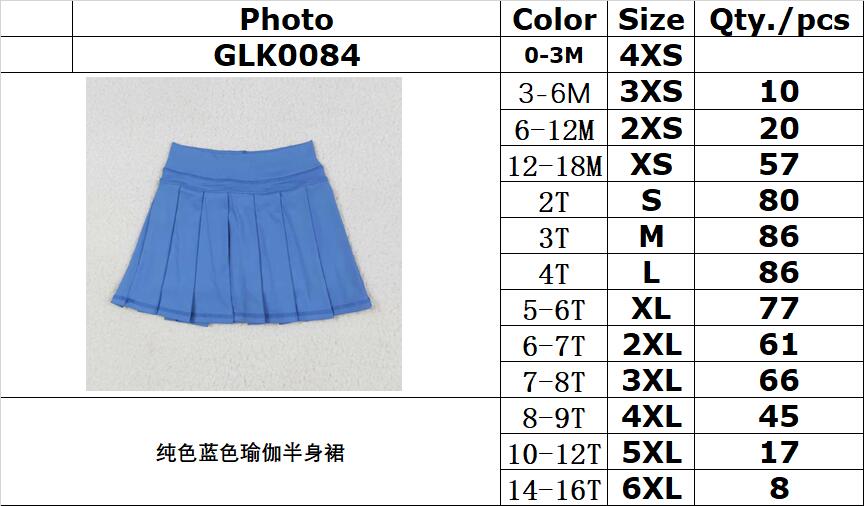 RTSNO MOQ GLK0084 Solid blue yoga skirt