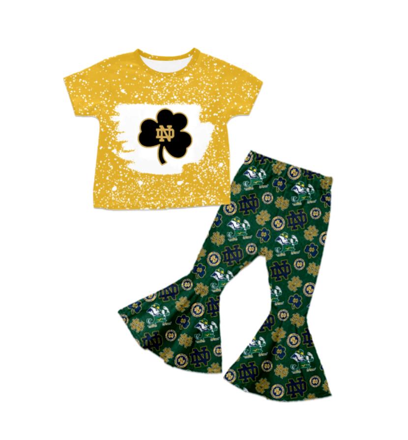 Deadline: May 13 Custom no moq baby girls sets Yellow gold team kit