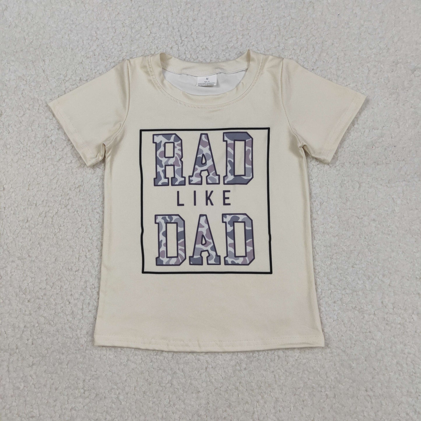 RTS NO MOQ(In Stock) Rad Like Dad Camouflage Beige Short-Sleeve Top