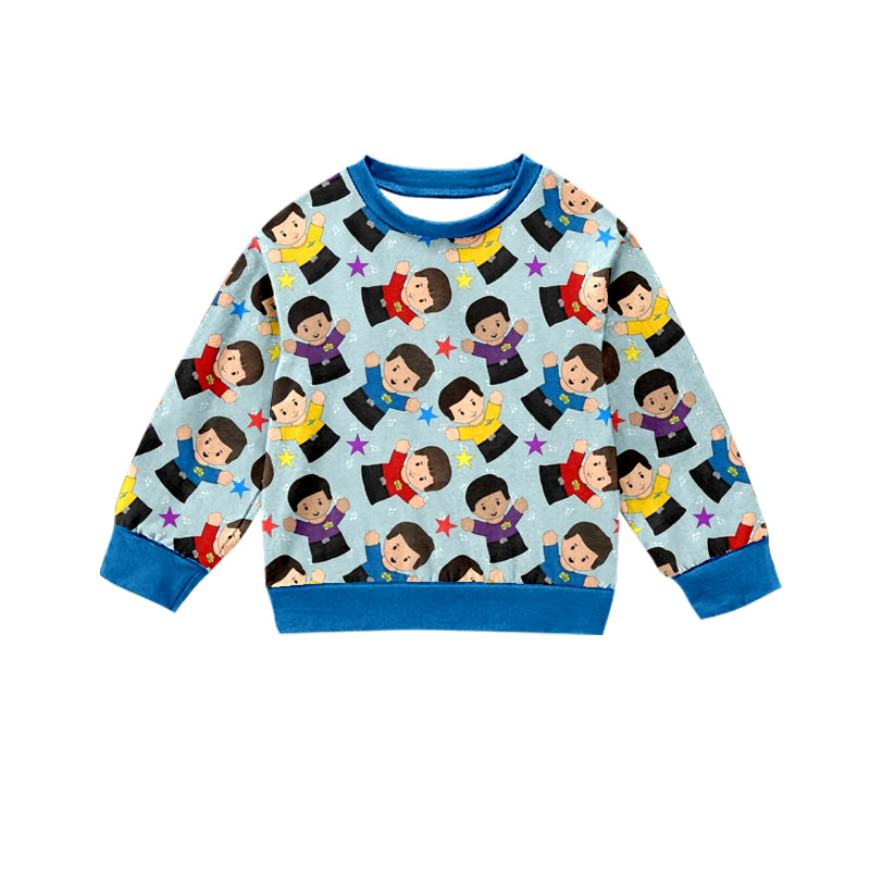 Custom moq 3 MIX SIZE eta 7/8week moq 5 eta /4/5week Boys and Girls Cartoon Long Sleeve Top
