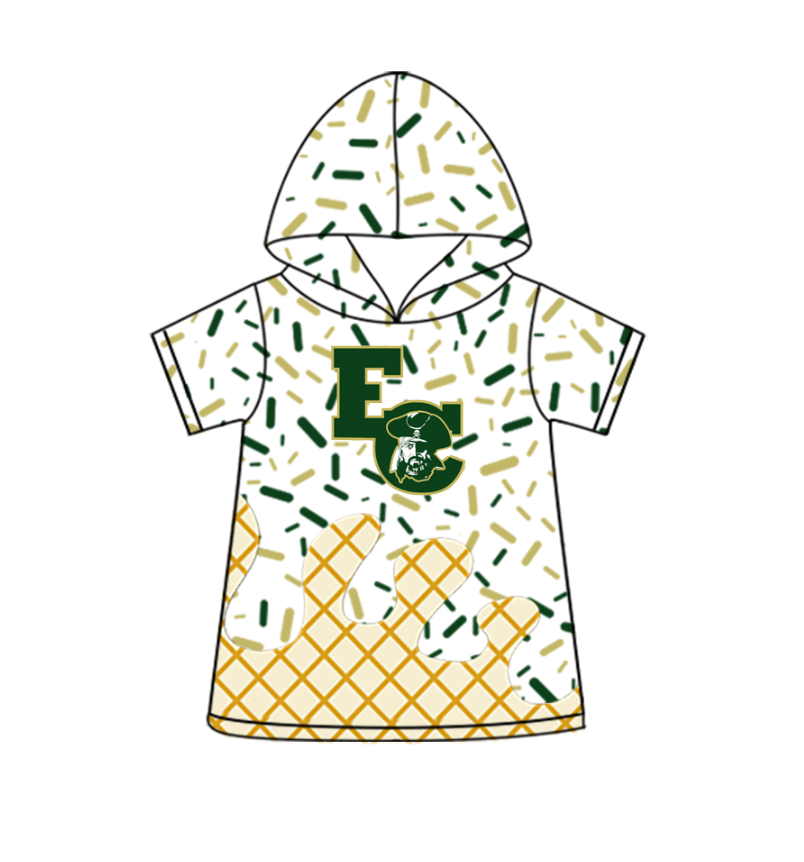 custom moq 3 eta 6-8weeks adult and kids clothes team hooded short sleeve top