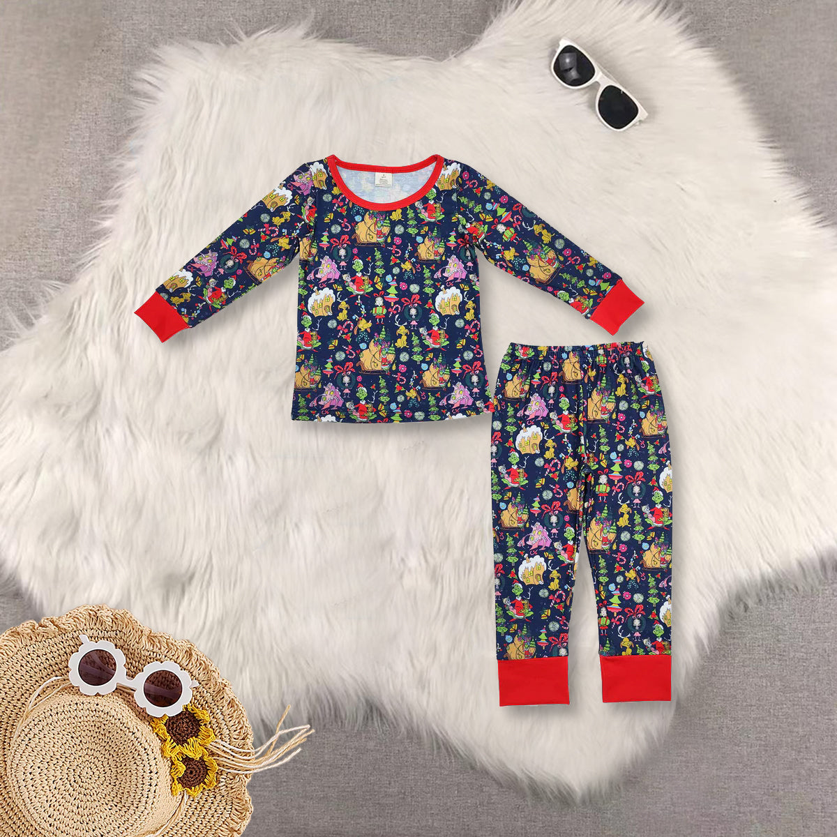 RTS NO MOQ baby girl clothes Christmas long sleeve Rompers Clothes Sets