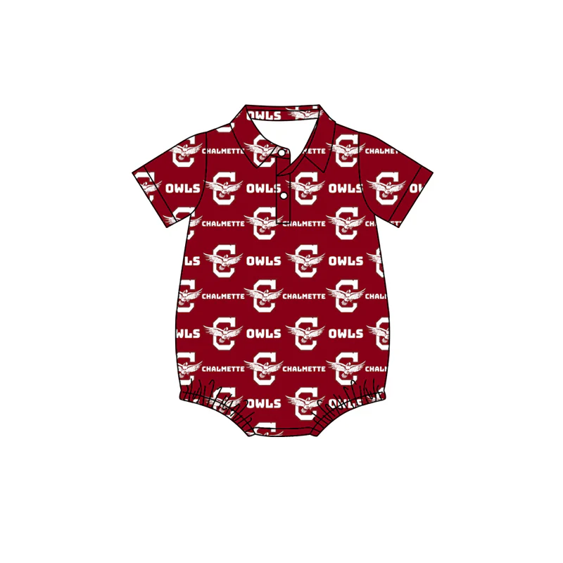 PRE ORDER Deadline July 29 custom no moq Maroon Boys Romper