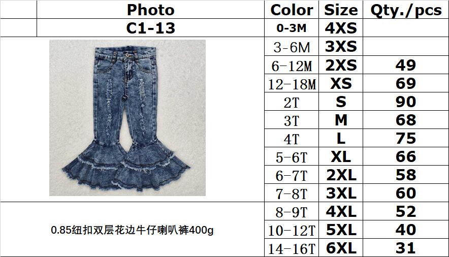 RTS NO MOQ ETA 5/7days arrived C1-13 blue bell jeans
