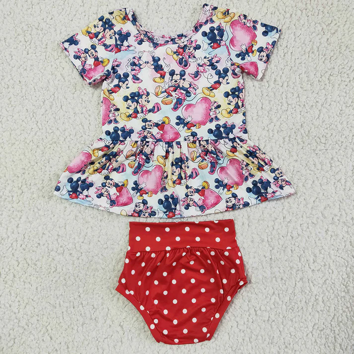 RTS NO MOQ Baby girl clothes Shorts Sleeve briefs sets Mixed Sizes