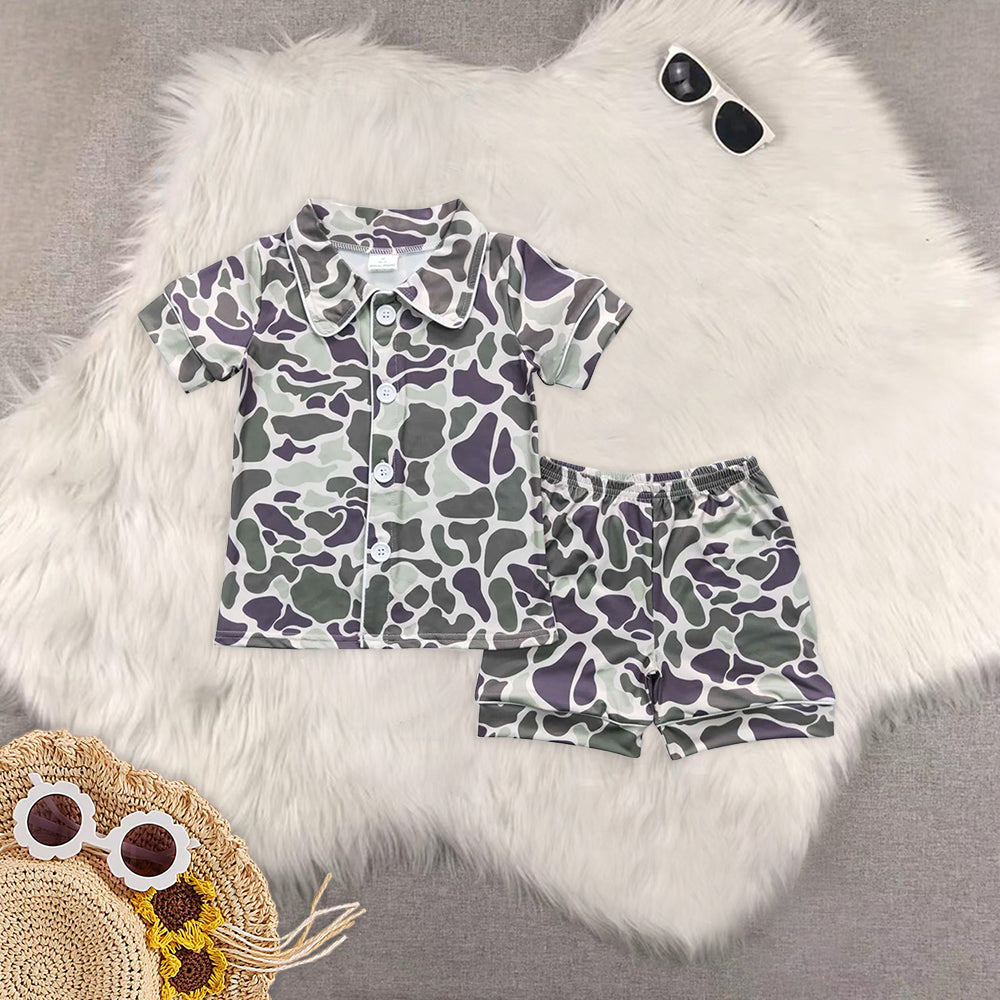 RTS NO MOQ Baby boy clothes camouflage Short Sleeve shorts pajamas Suit