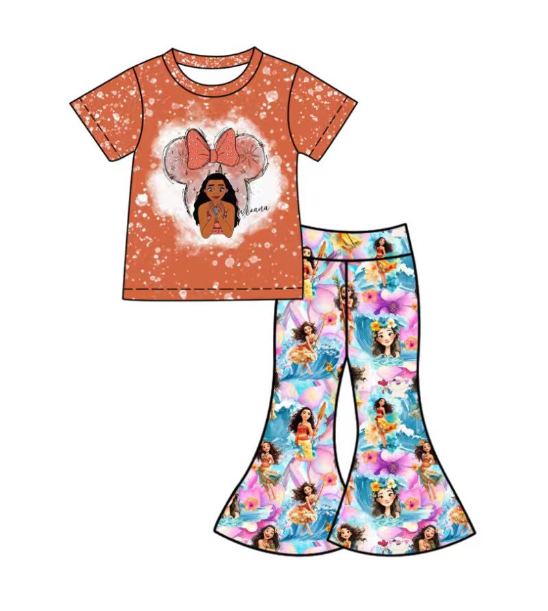 Custom moq 5 mix size milk silk baby girl clothes cartoon bow short sleeve pants sets