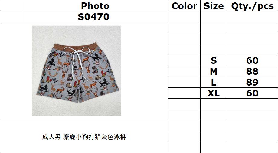 RTS NO MOQ ETA 5/7days arrived S0470 Adult male elk puppy hunting gray swim trunks