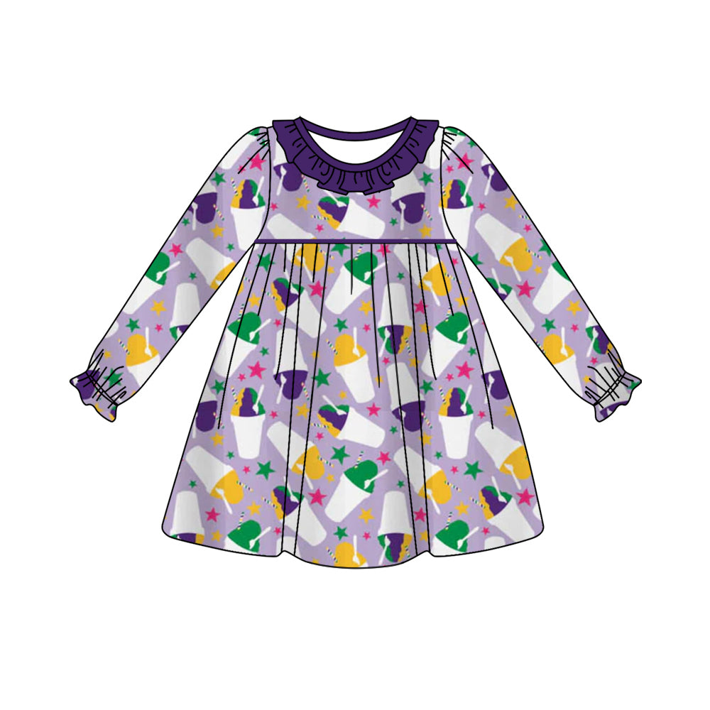 Custom moq 3 eta 7/8week moq 5 eta /4/5week baby girl clothes long sleeve dress