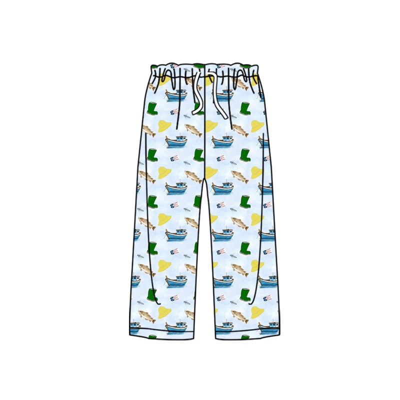 Custom moq 3 eta 7/8week moq 5 eta /4/5week fish boat Long adult trousers