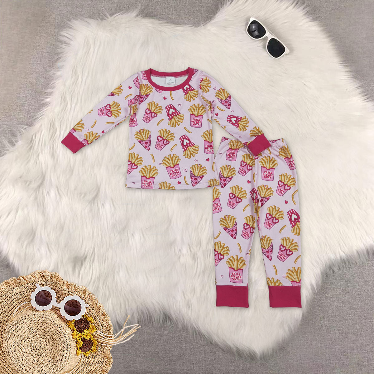 RTS NO MOQ Sibling Baby girl clothes valentine long Sleeve pants Suits