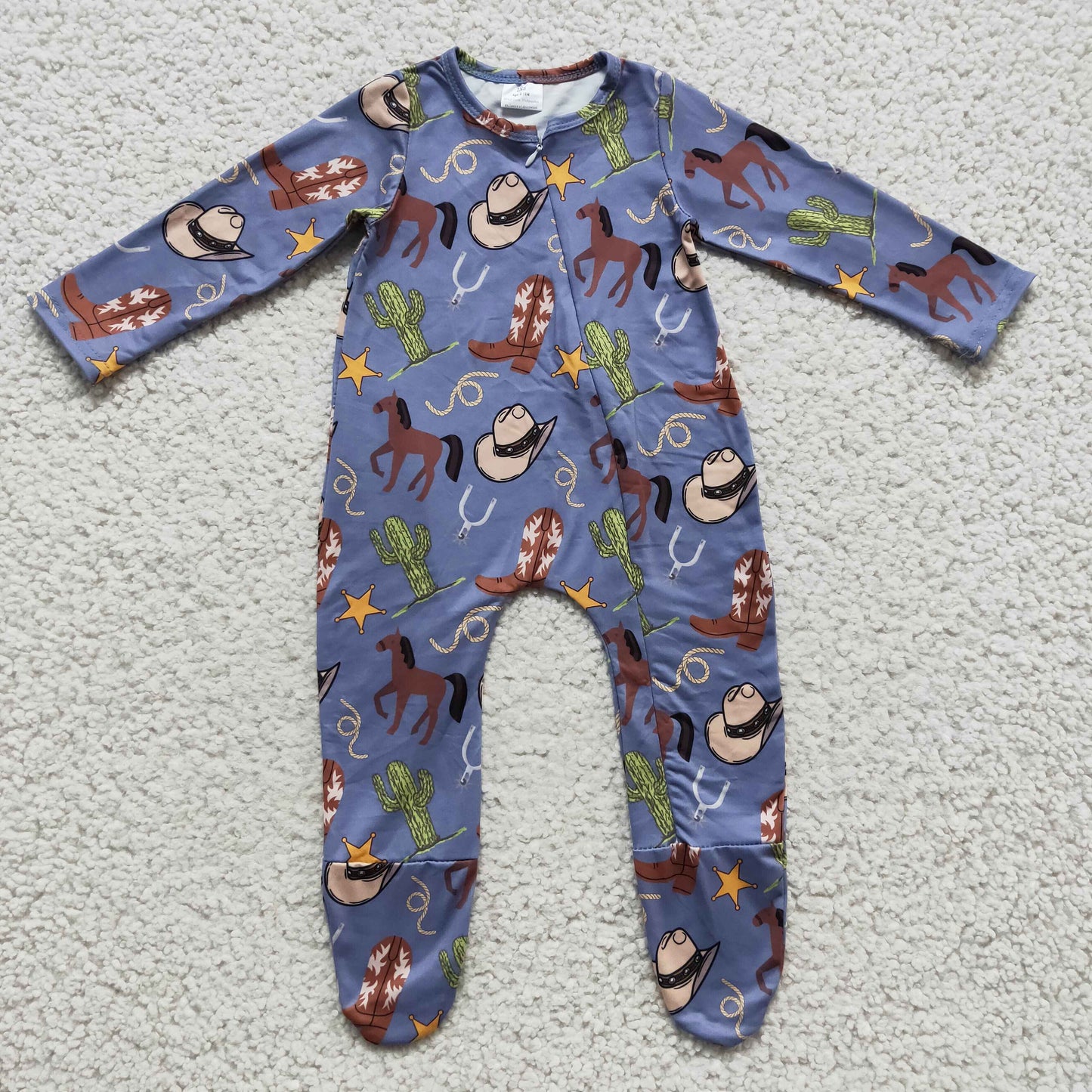 LR0230 baby romper long sleeve long pants boys romper milk silk cartoon print