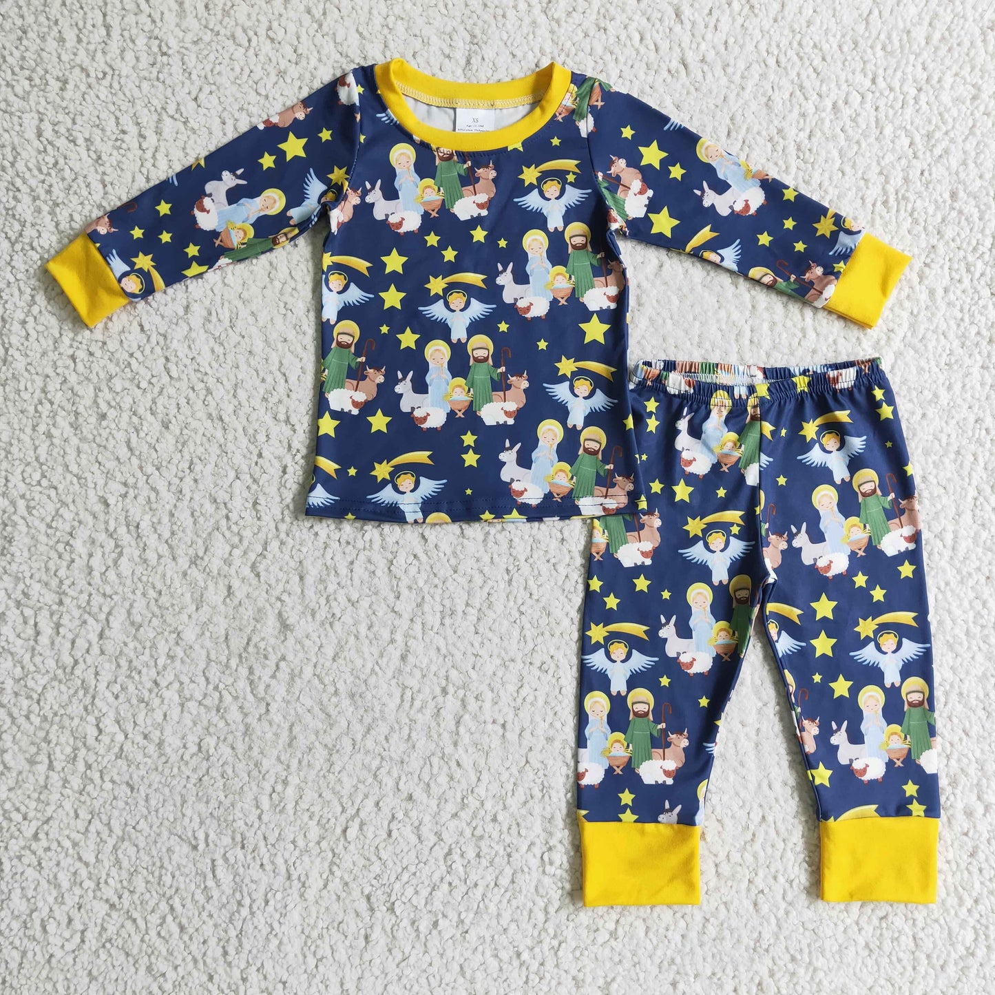 BLP0114 Easter boy pajamas long sleeve and long pants cartoon print milk silk