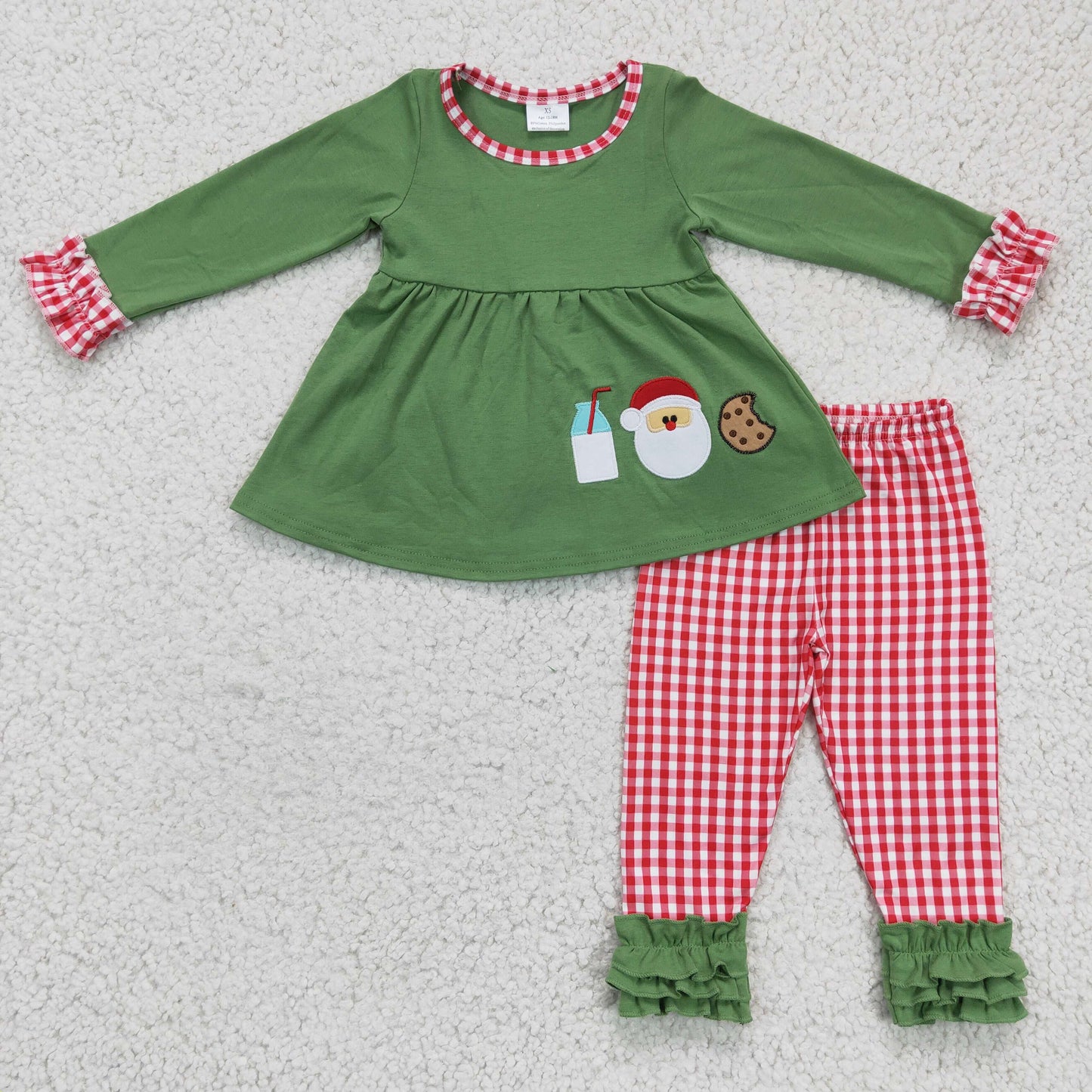 GLP0356 Girls Outfit Santa Claus Print Trousers Christmas Boutique Set