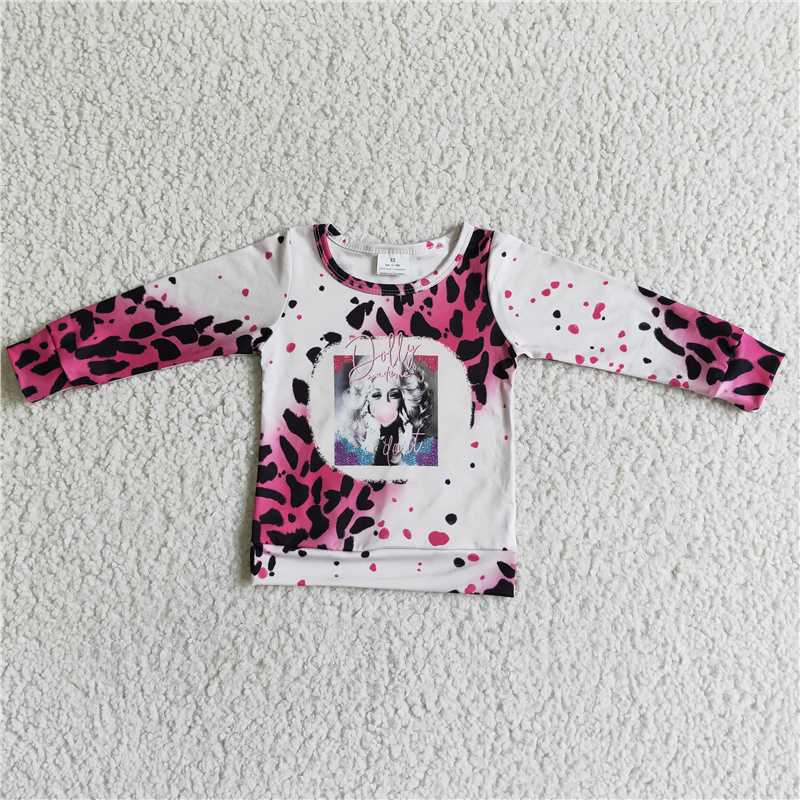 rts no moq GT0010 long sleeve cartoon print milk silk T-shirt