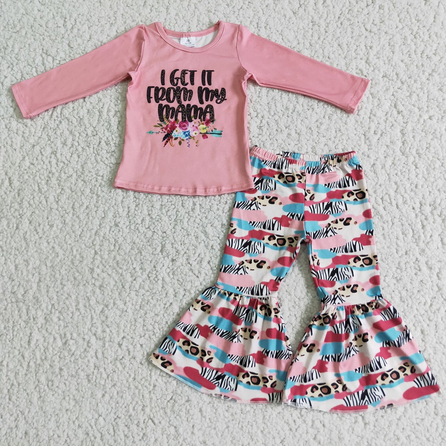 RTS NO MOQ ETA 5/7days Arrived 6 C7-17 Kids Clothing Girls Long Sleeve Top And Long Pants Cartoon Print