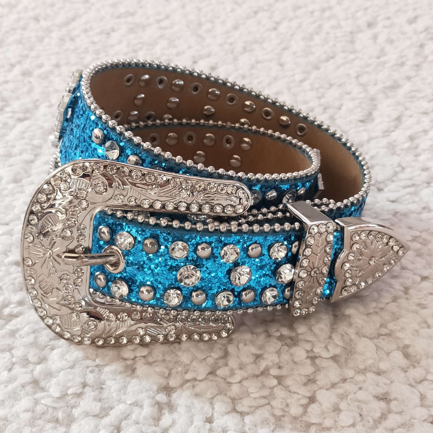 GB0008 girls blingbling blue belt