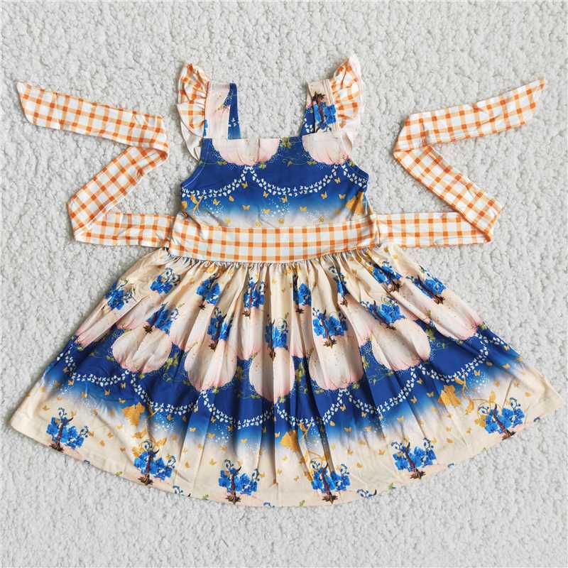 pumpkin girls twirl dress