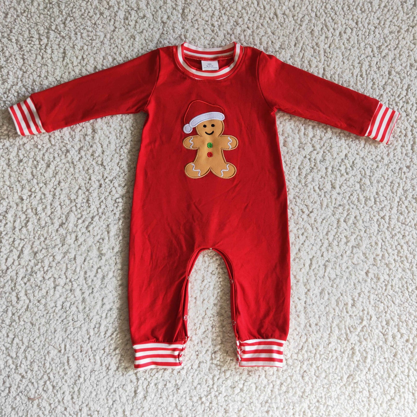 LR0195 baby romper long sleeve long pants baby boys romper milk silk gingerbread Man print