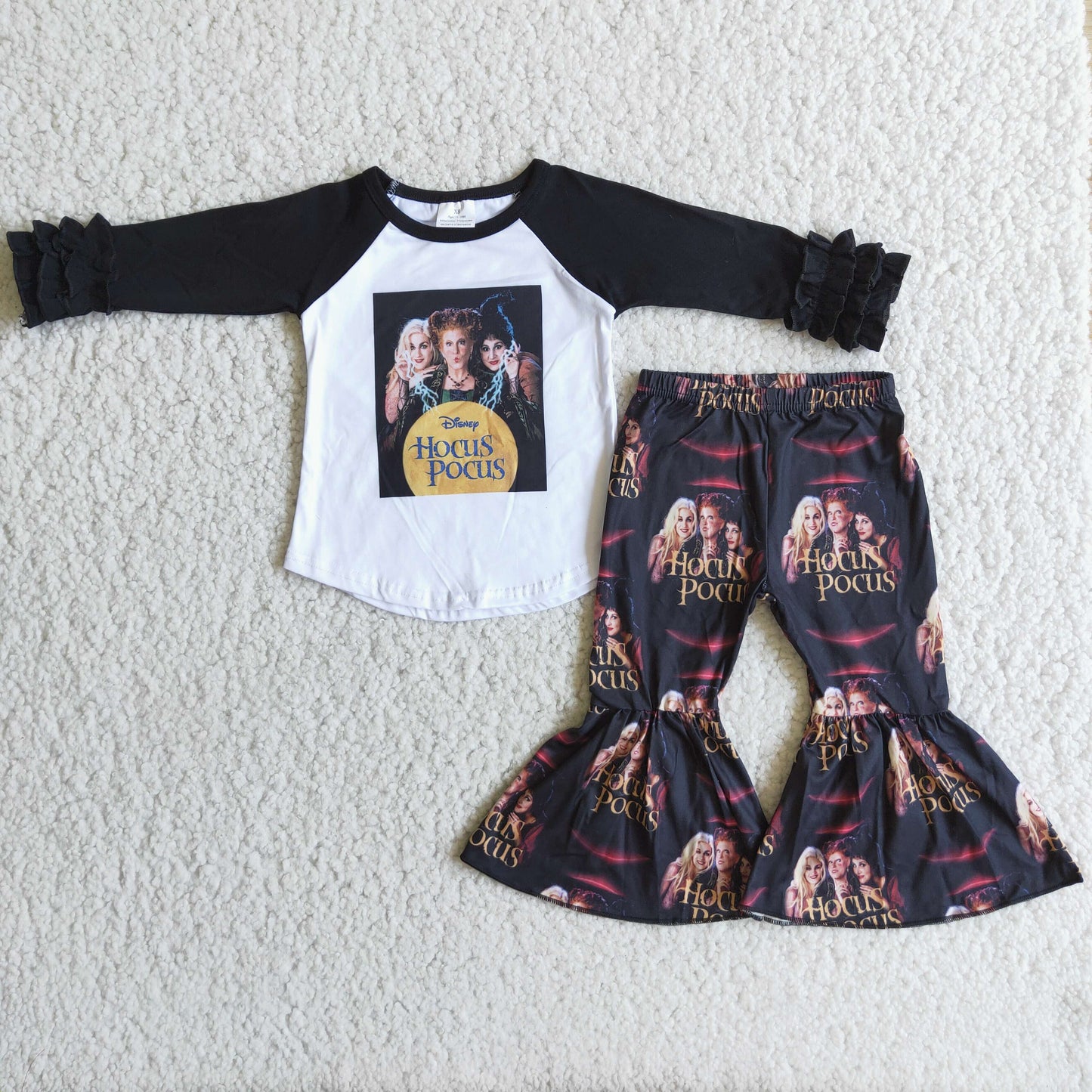 hocus pocus pattern long sleeve pants set