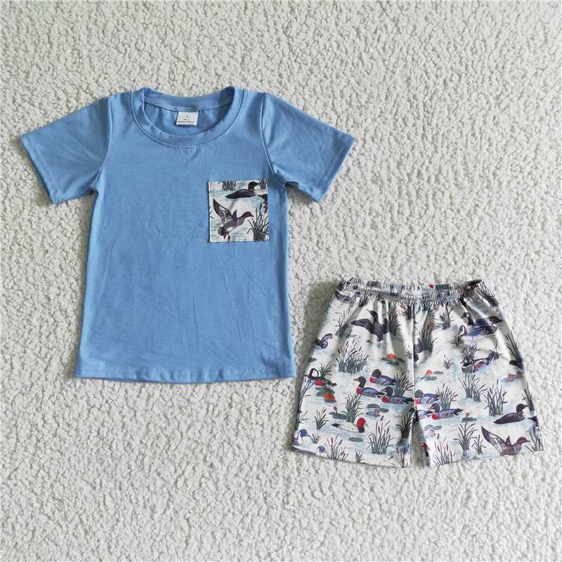 E8-15 Blue Short Sleeve Top Paddy Shorts