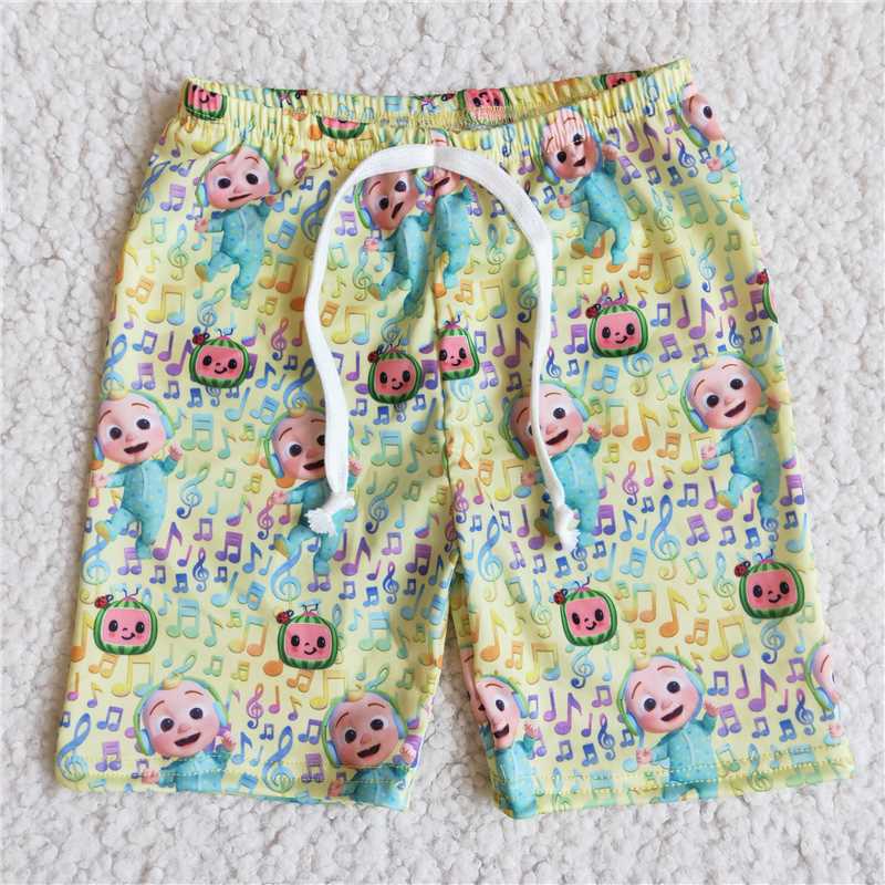 watermelon music pattern boys swim shorts