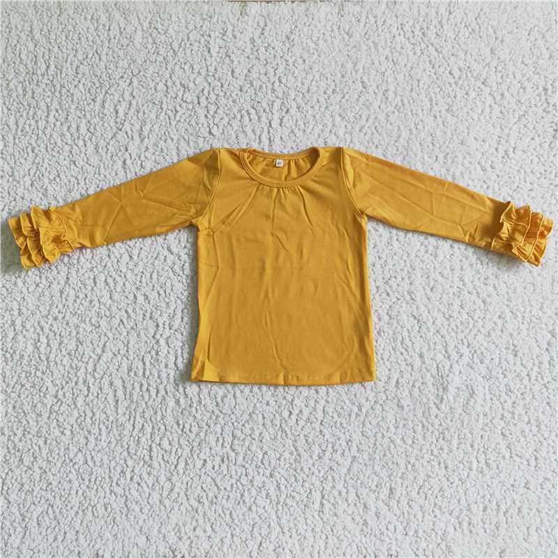 6C6-26 Girl's yellow Long Sleeve Top