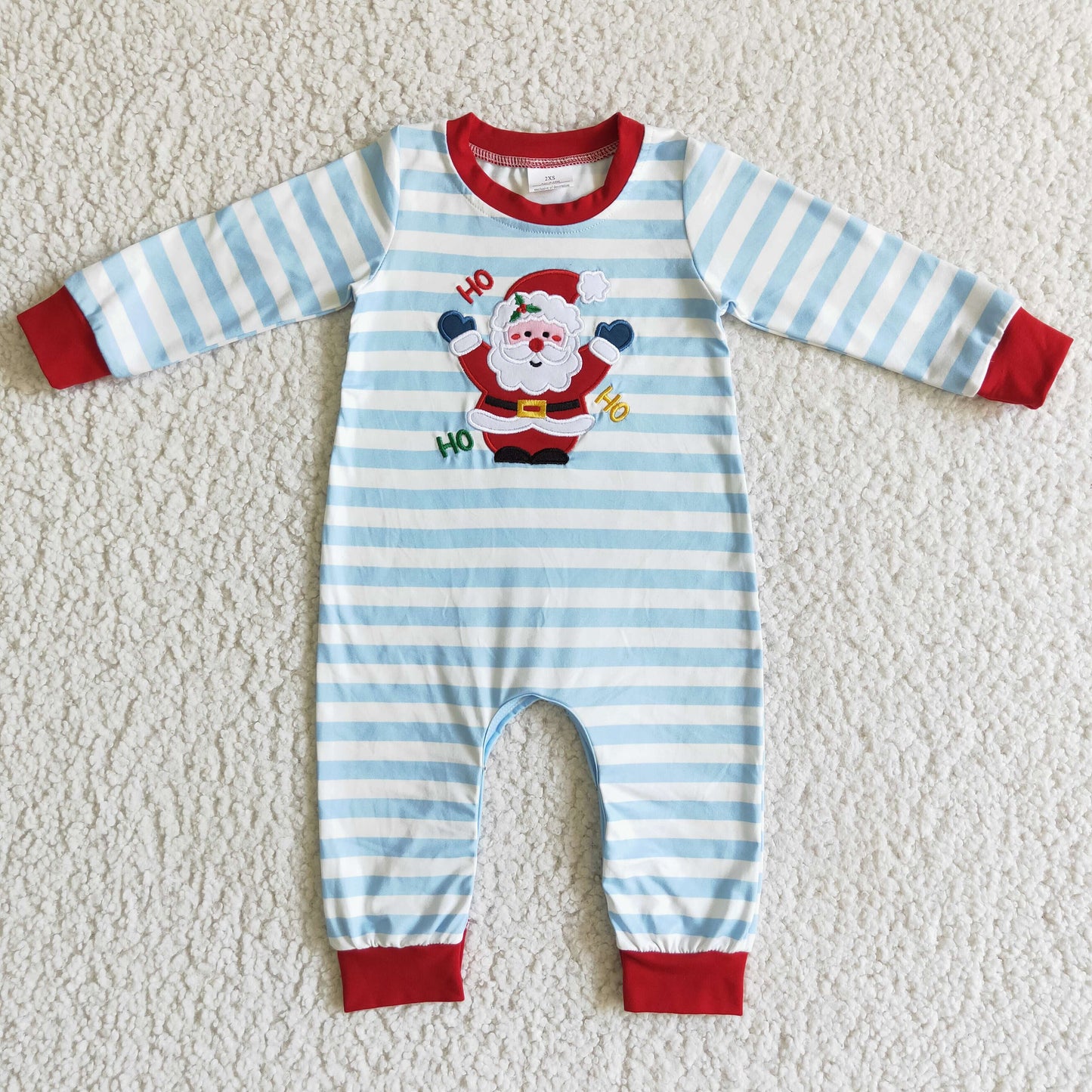 RTS NO MOQ(In Stock) LR0121 baby Christmas romper long sleeve long pants baby boys romper milk silk Santa Claus print